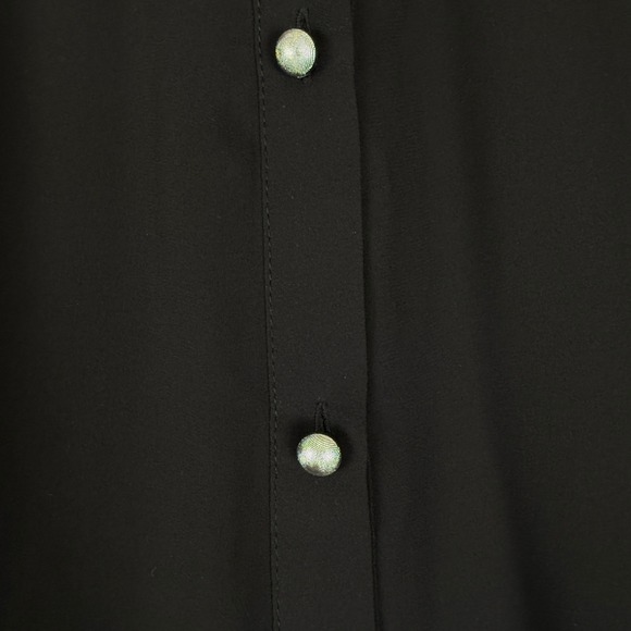 Susan Graver 26W Plus Black Button Down Top Statement Buttons Careerwear Office - Picture 3 of 8